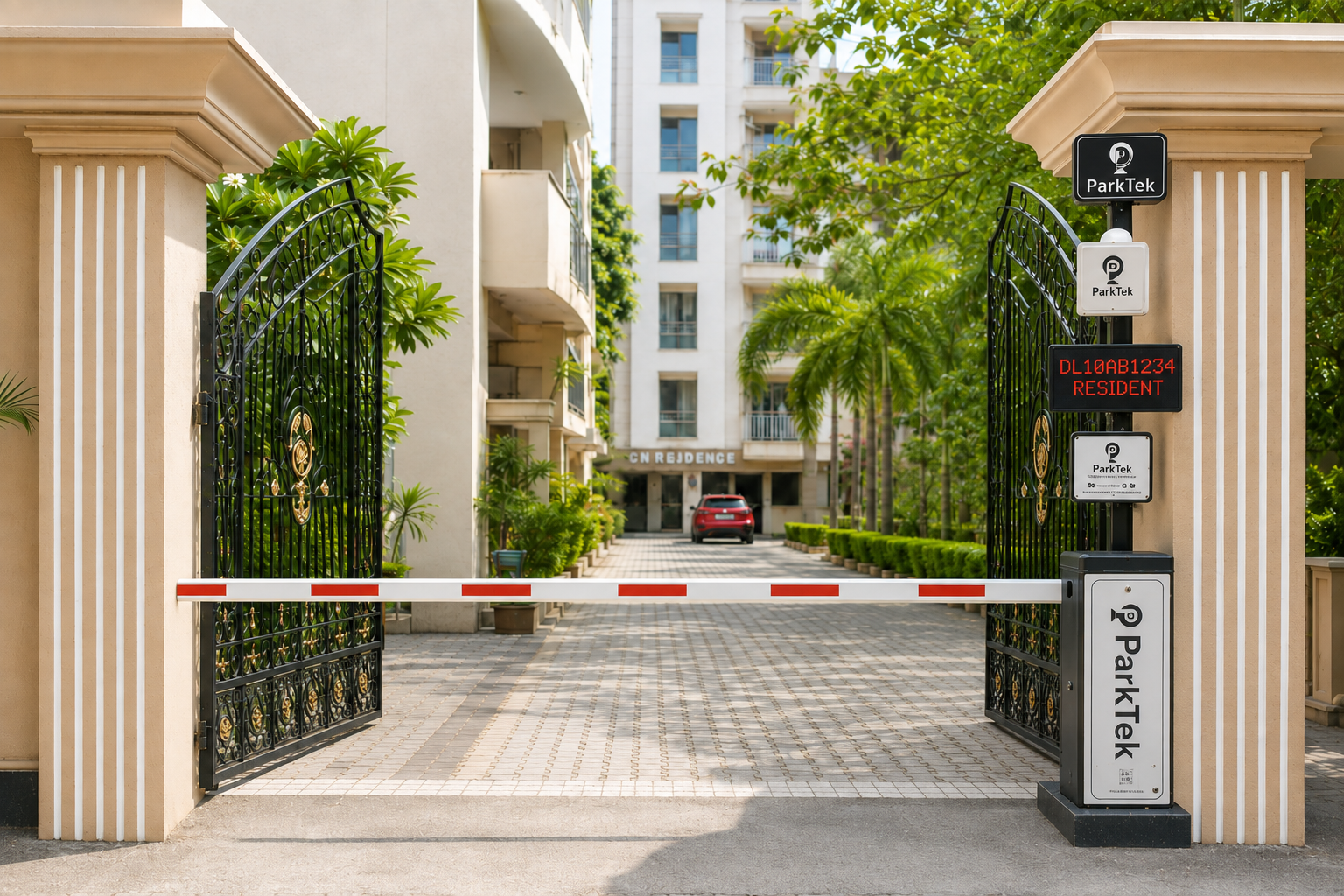 ParkTek ANPR vehicle entry recognition installation